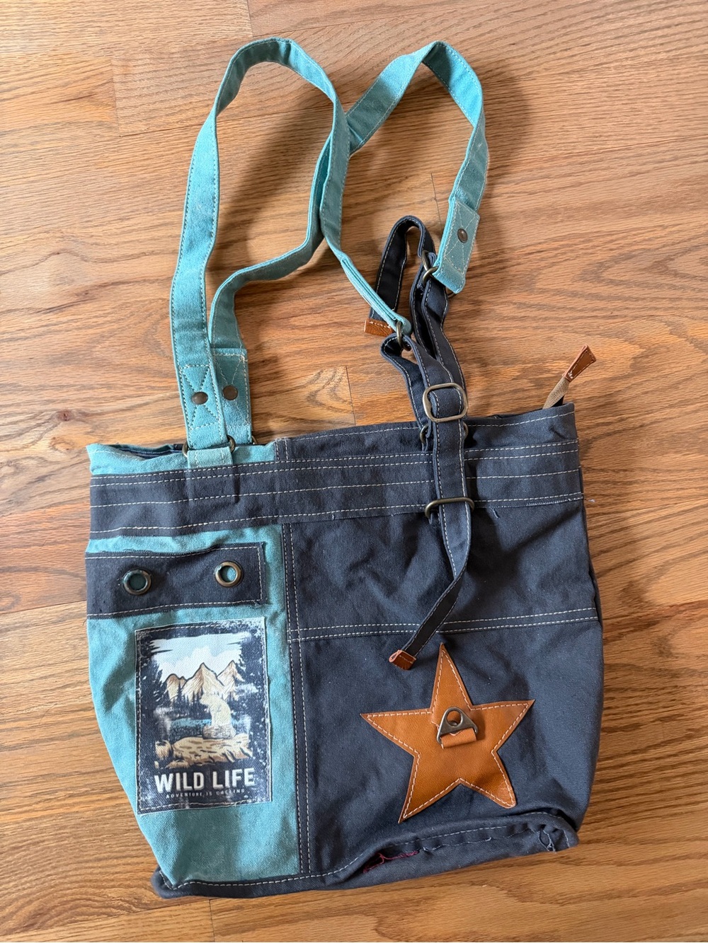 Columbias Canvas Tote Clea Ray Hand Crafted Repurposed Canvas